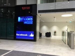 ynamo Led Displays install LED tenant board at Facebook’s London headquarters