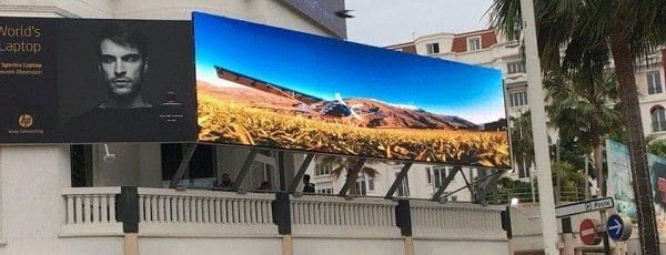 Outdoor LED video screen installed by Dynamo in Cannes