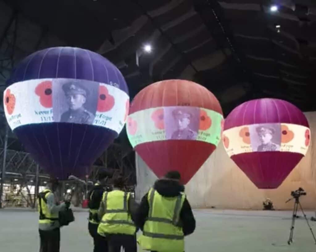 LED screen on hot air balloon