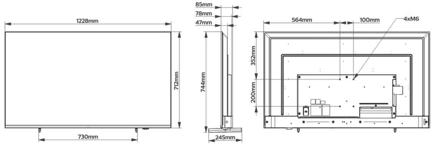 55HFL5214U Dimension