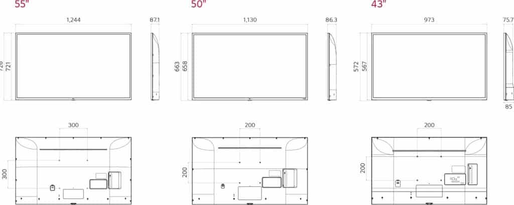 LG US342H Dimensions