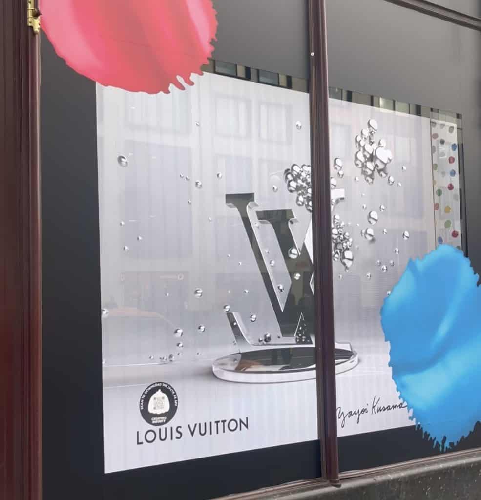 Window advertising Louis Vuitton Harrods