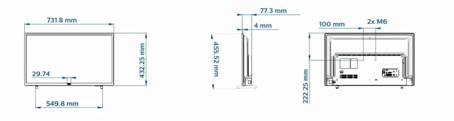 Philips-32HFL3014-dimension