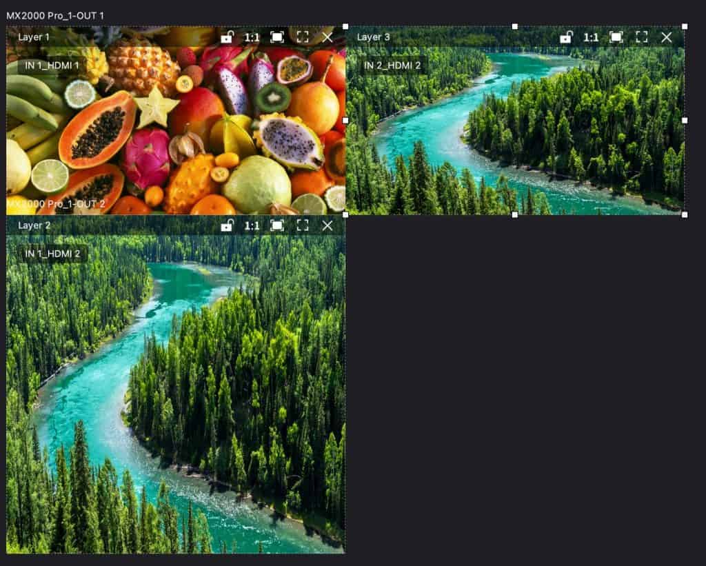 An LED pixel map showing various video resolutions 