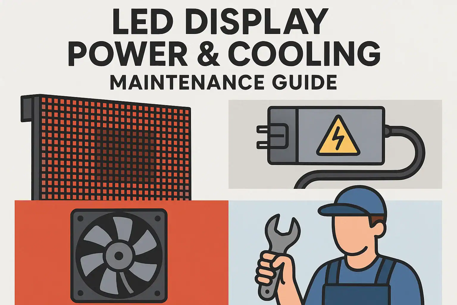 LED Display Power and Cooling infogram
