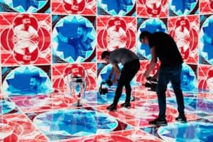 Broadcast‑ready LED video wall with camera‑safe refresh rate