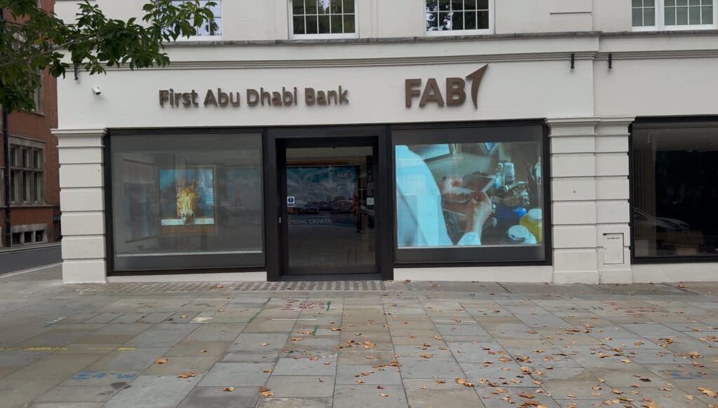 Transparent Led Shopfront Showing High Transparency And Bright Content In Daylight.