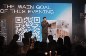 High-resolution indoor LED video wall for a corporate conference in the UK.