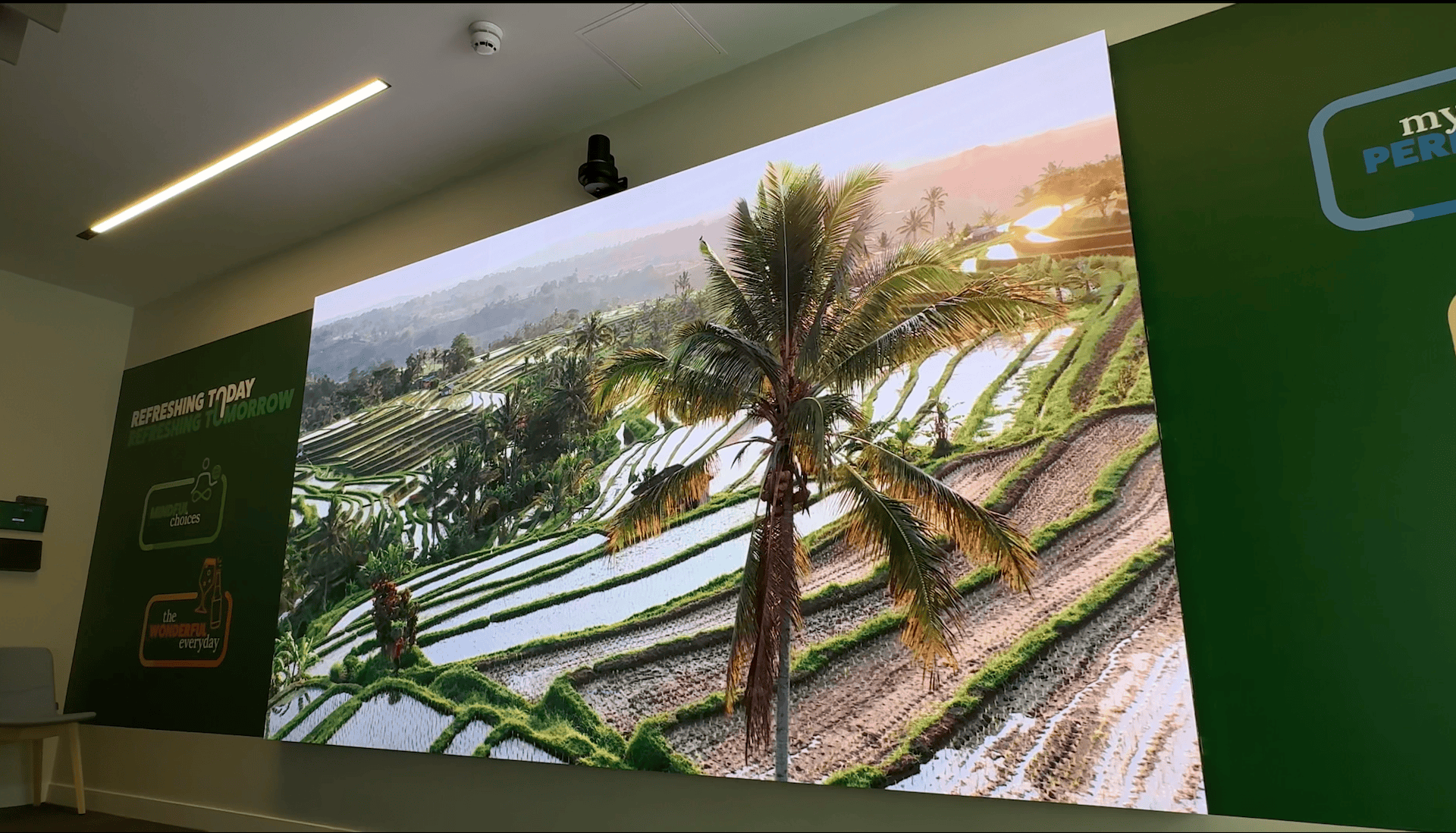 Ultra-fine 1mm pixel pitch LED video wall showing native 4K resolution for premium corporate meeting space