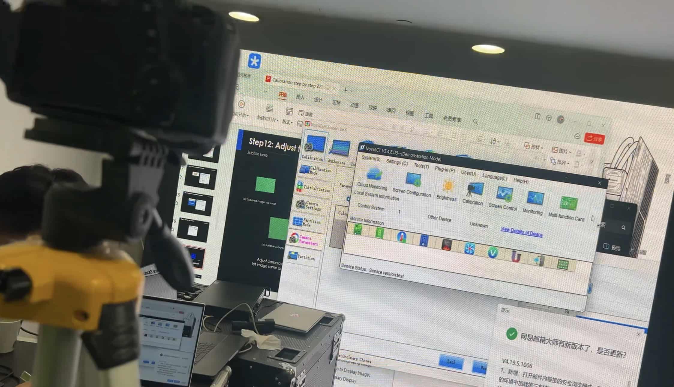 What receiving cards and controllers actually do โ led display retrofit receiving card โ showing calibration data saved to a