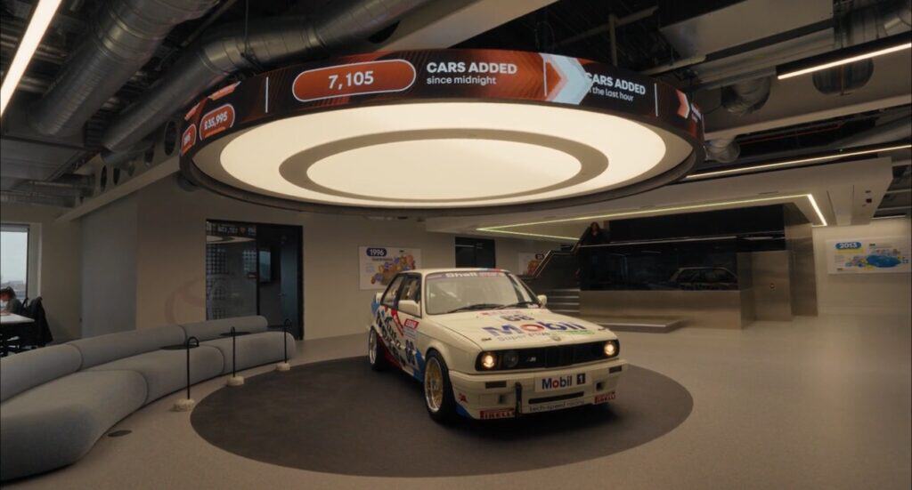 LED Halo ticker showing data feed