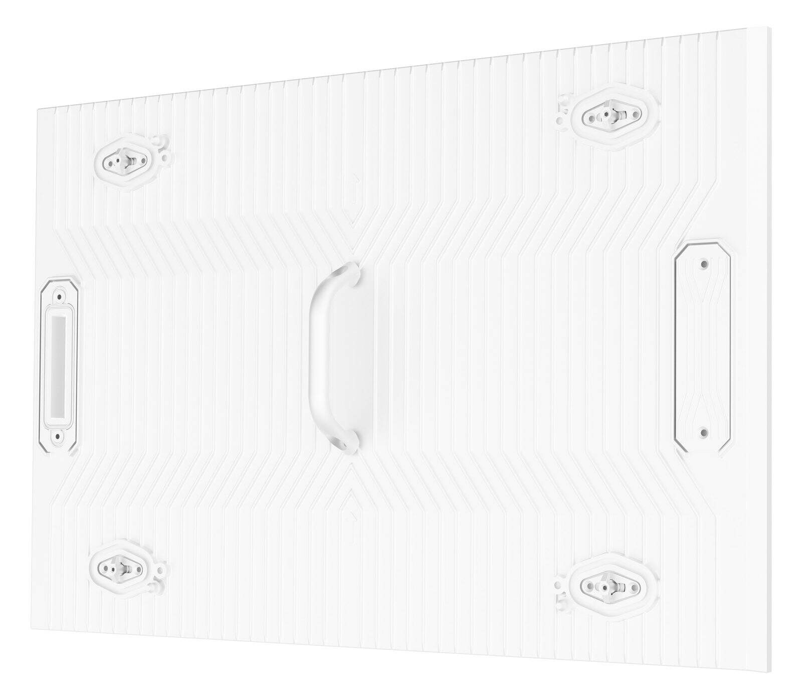 DHB Series 480 x 320 mm die-cast aluminium outdoor LED module, rear with carry handle