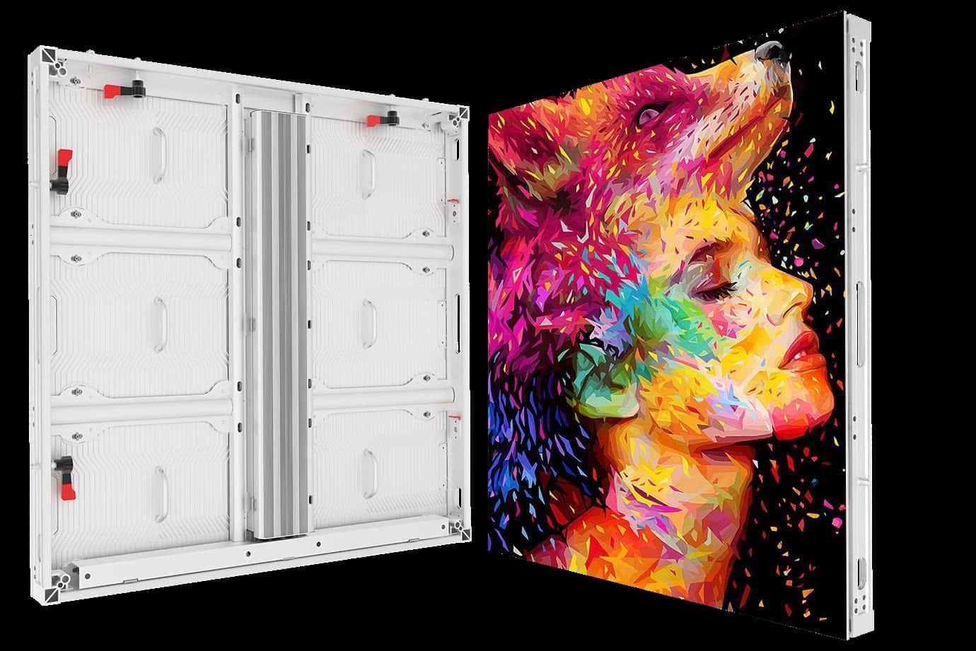 DHB Series 960 x 960 x 75 mm aluminium LED cabinet, rear service side and LED face